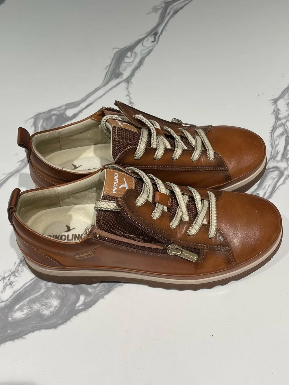 Pikolinos Brown Leather Casual Sneakers Women’s